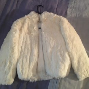 White fur coat